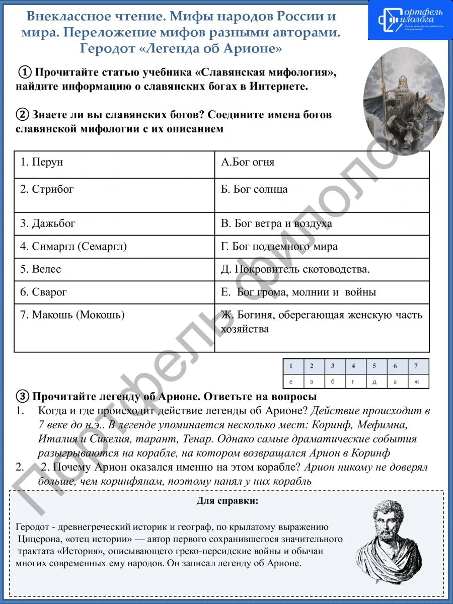 Рабочие листы. Литература.